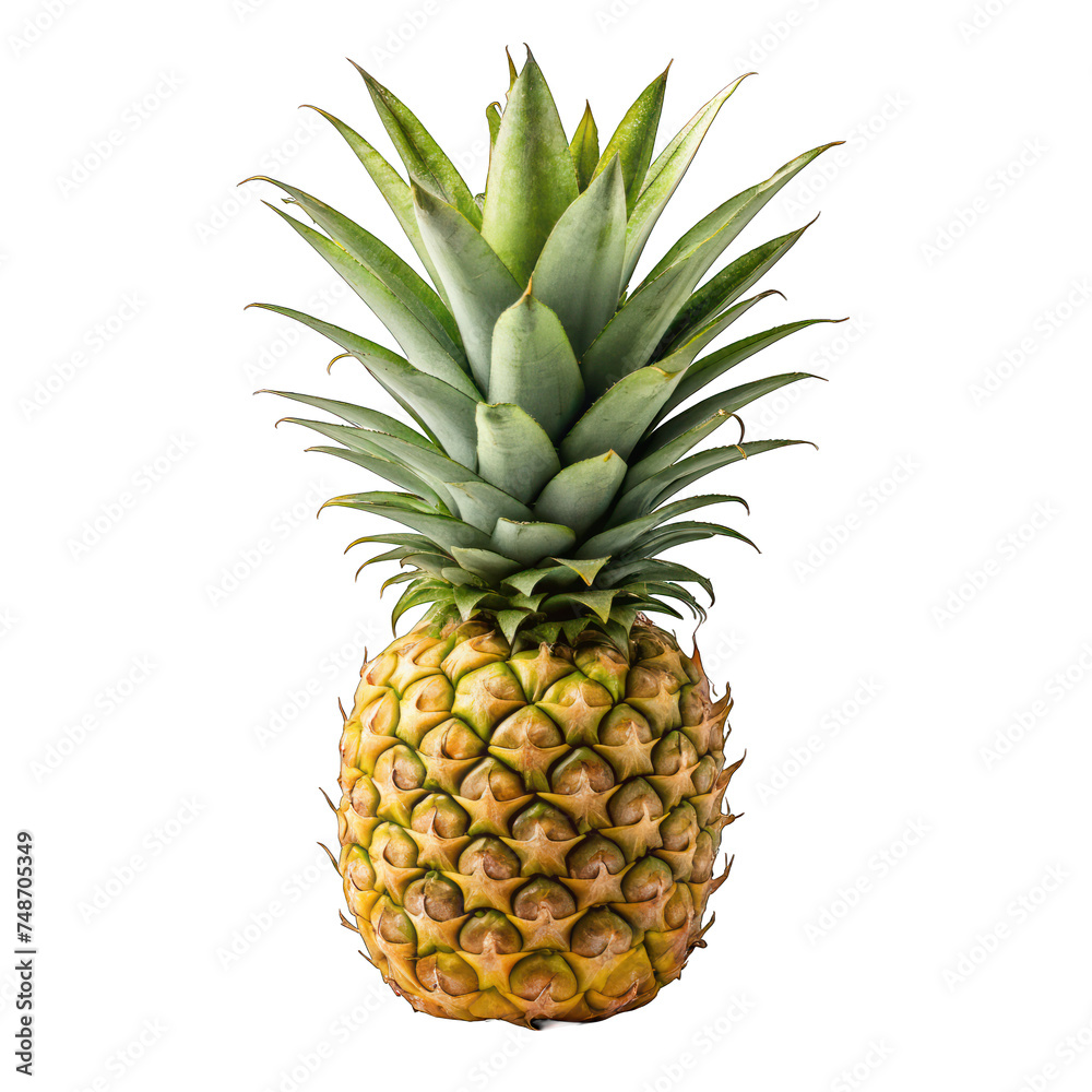 Isolated Fresh Pineapple on White Background, a Juicy and Ripe Tropical Fruit with Sweetness and Vibrant Colors, Ideal for a Healthy and Delicious Diet Isolated Fresh Pineapple on White Background, a Juicy and Ripe Tropical Fruit with Sweetness and Vibrant Colors, Ideal for a Healthy and Delicious Diet