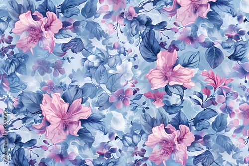 Seamless pattern with watercolor flowers. Floral illustration for textile, print, wallpapers, wrapping.