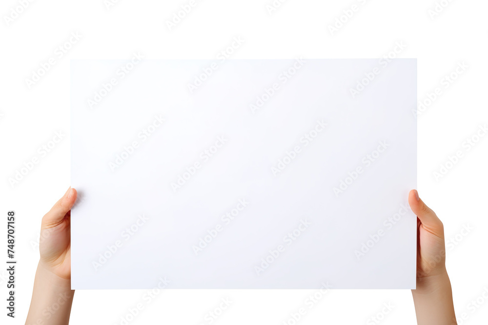 Hand holding blank paper isolated on transparent background Remove png, Clipping Path, pen tool Hand holding blank paper isolated on transparent background Remove png, Clipping Path, pen tool