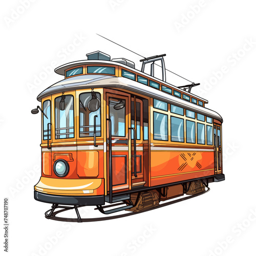 Cartoon Cable Car. Vector Illustration