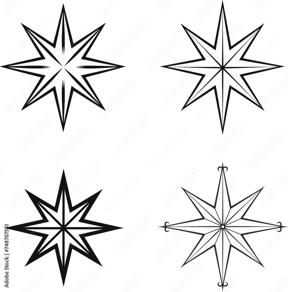 Fototapeta premium Christmas Star (Shining Star Illustration). simple minimalist isolated in white background vector illustration