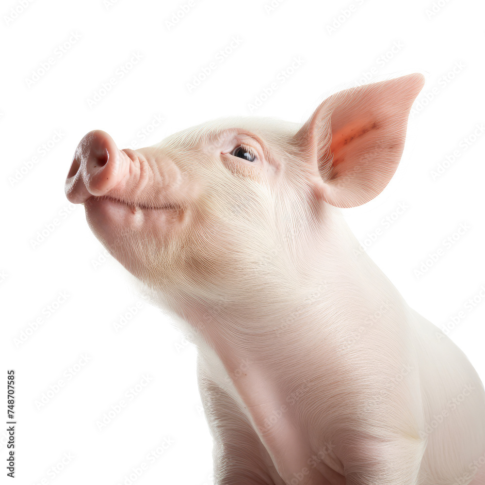 pig looking isolated on white pig looking isolated on white