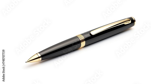 Isolated Gold Ballpoint Pen with Classic Style for Business Use
