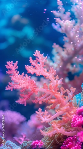 corals seascape vertical background.