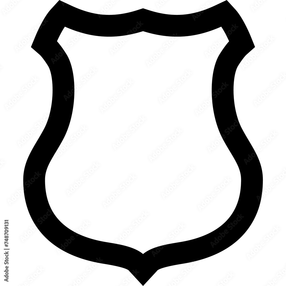 Shield icon outline style black color Shield icon outline style black color