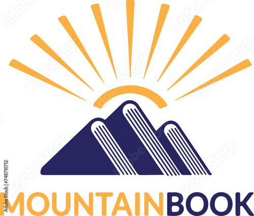 Mountain Book logo icon design eps file