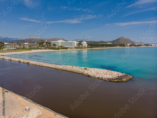 s Oberta, exit to the sea from Canal Gran, Àrea Natural d'Especial Interès, included within the Natural Park of s'Albufera, Mallorca, Balearic Islands, Spain photo