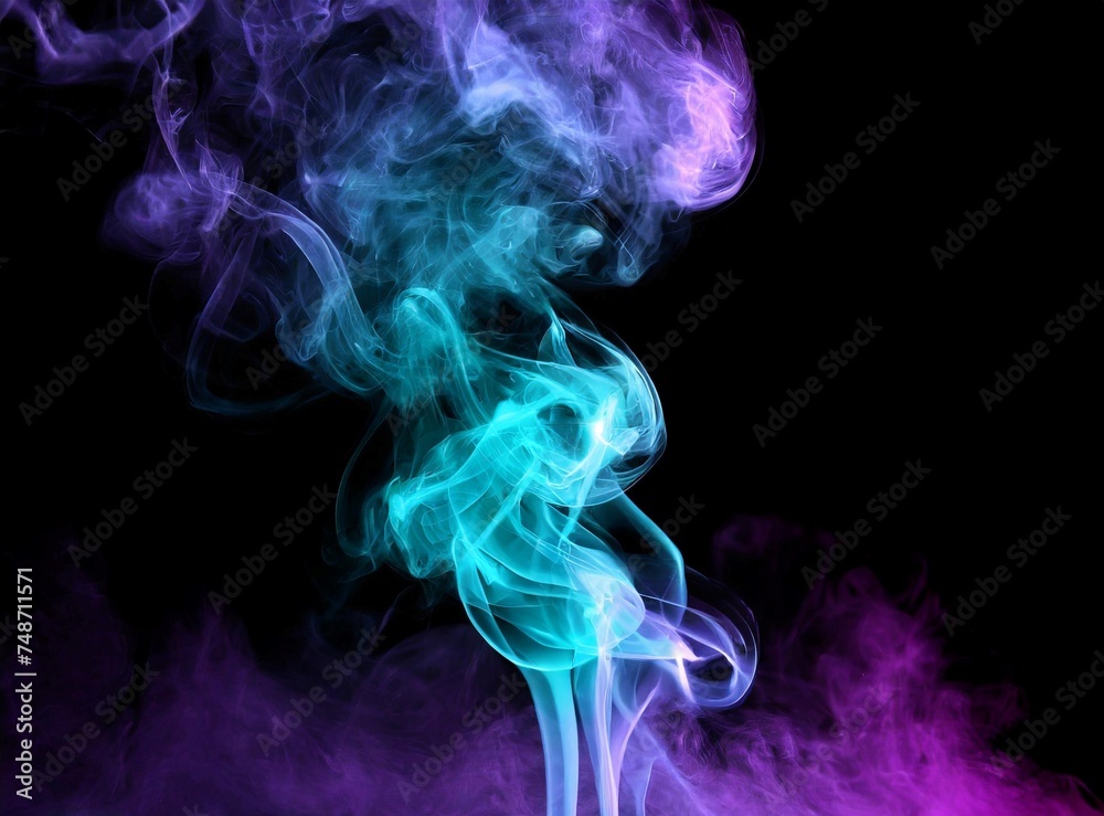Obraz premium Smoke isolated on black background