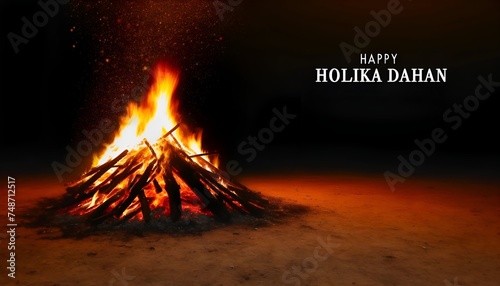 Realistic bonfire for holika dahan. photo