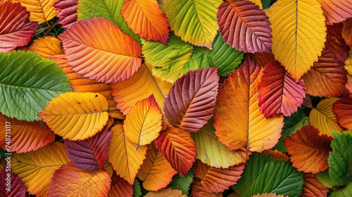 A colorful pile of autumn leaves