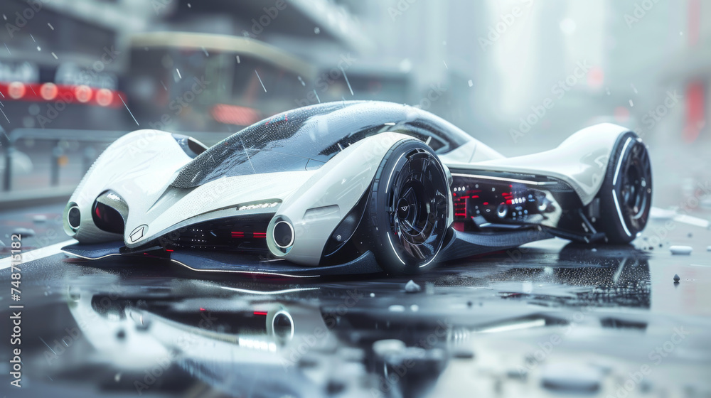 Super slick futuristic modern hyper-racer vehicle. Super slick futuristic modern hyper-racer vehicle.
