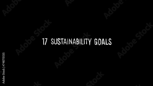 Sustainability, 17 goals, sustainable development; handwritten icon animation photo
