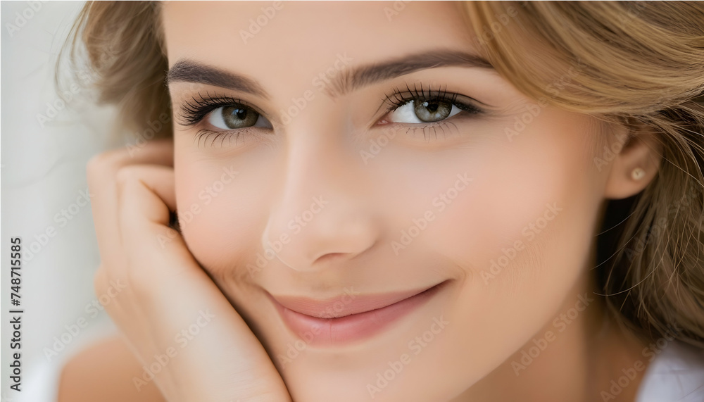 A subtle, close-up expression hinting at quiet contentment A subtle, close-up expression hinting at quiet contentment