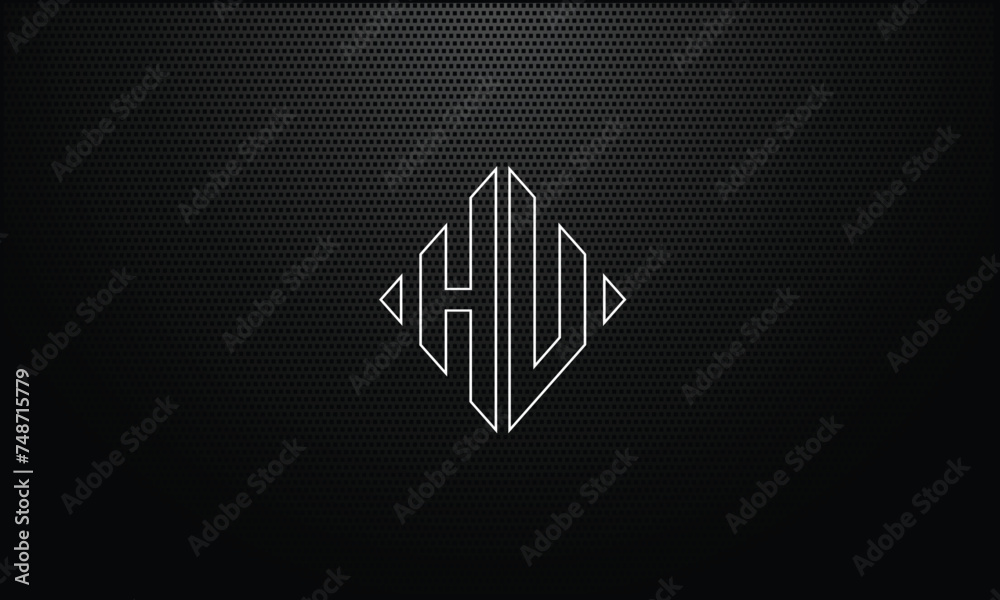 HU, UH, H, U, Abstract Letters Logo Monogram HU, UH, H, U, Abstract Letters Logo Monogram