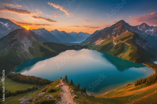 mountains, lake and sunlight_02