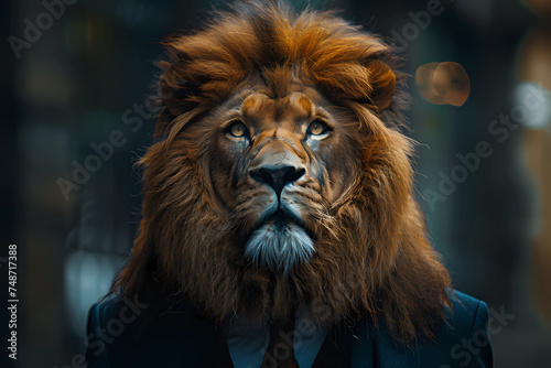 lion accountant or lawyer doing accounting and income tax © Felippe Lopes