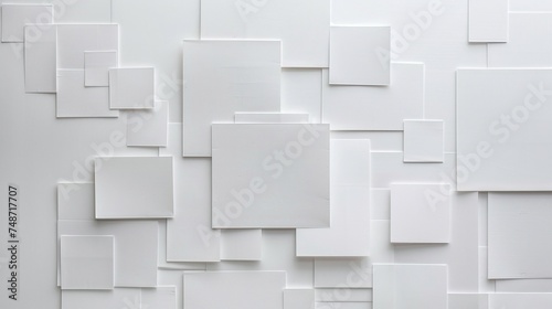 contemporary square art, abstract white background with geometric pattern for modern graphic design © CinimaticWorks