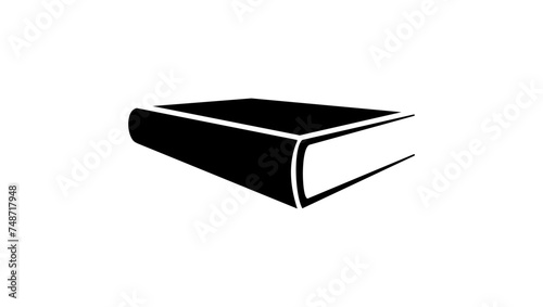 book symbol, black isolated silhouette