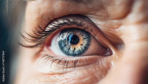 Close up of an elderly woman's eye