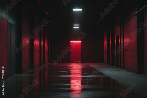 Dark room, red tone, scary_03