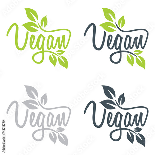 Vegan typography Vector Lettering Illustration