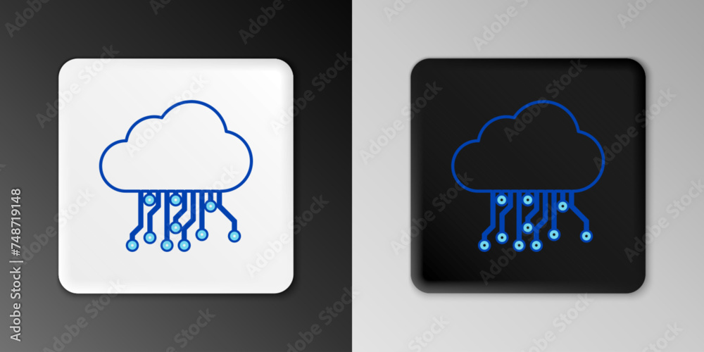 Line Internet of things icon isolated on grey background. Cloud computing design concept. Digital network connection. Colorful outline concept. Vector Line Internet of things icon isolated on grey background. Cloud computing design concept. Digital network connection. Colorful outline concept. Vector