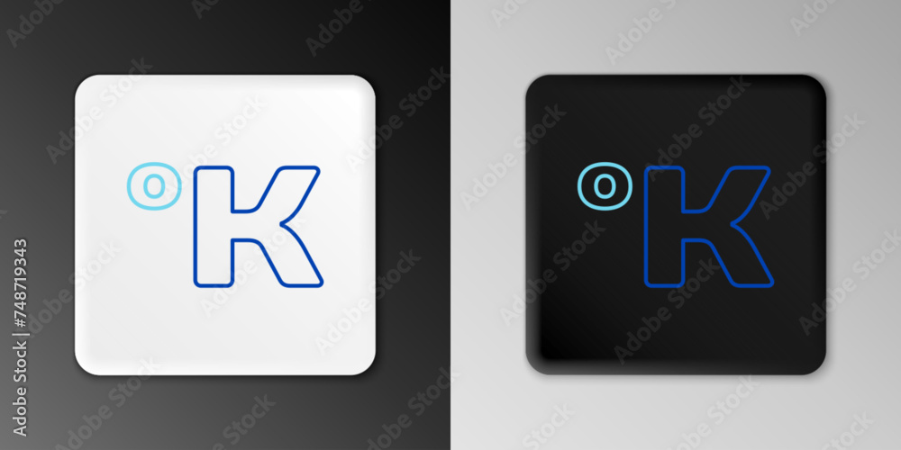 Line Kelvin icon isolated on grey background. Colorful outline concept. Vector Line Kelvin icon isolated on grey background. Colorful outline concept. Vector