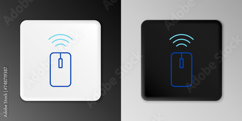 Line Wireless computer mouse system icon isolated on grey background. Internet of things concept with wireless connection. Colorful outline concept. Vector