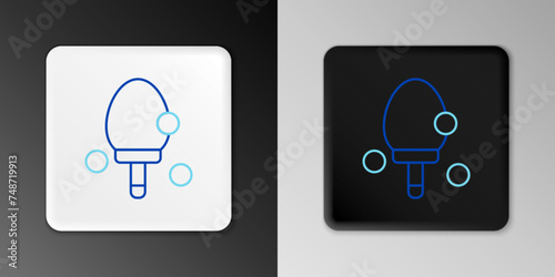 Line Racket for playing table tennis icon isolated on grey background. Colorful outline concept. Vector