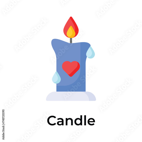 Get your hands on this creative icon of candle in modern flat style
