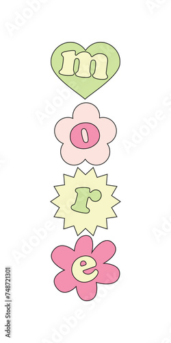 Retro quotes. Funny letters. Bright color. Vector EPS