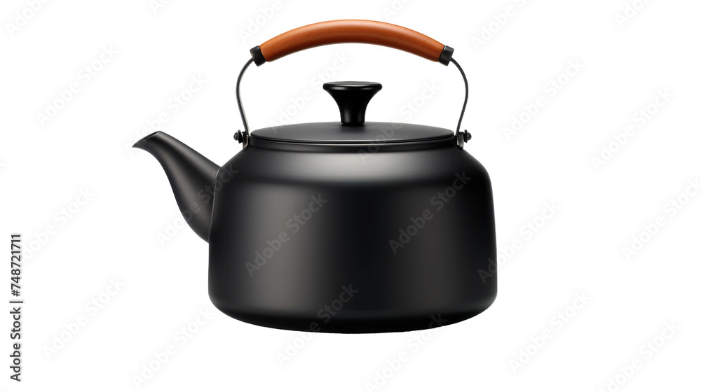 Modern Minimalist Iron Teapot on white background