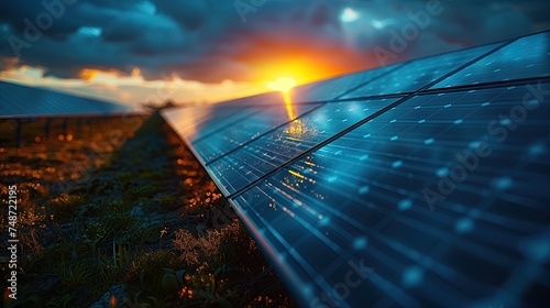 Renewable energy that comes from solar cells, wind turbines, and water power that help create renewable energy.