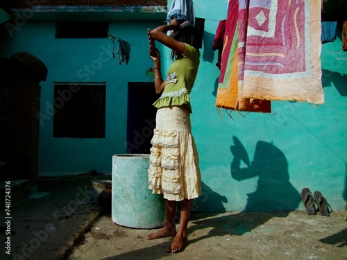 Maison indienne à Orccha, Inde du Nord, Rajasthan