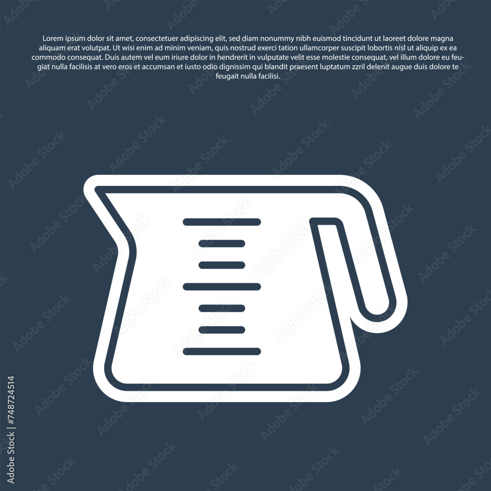 Blue line Coffee pot icon isolated on blue background. Vector Blue line Coffee pot icon isolated on blue background. Vector