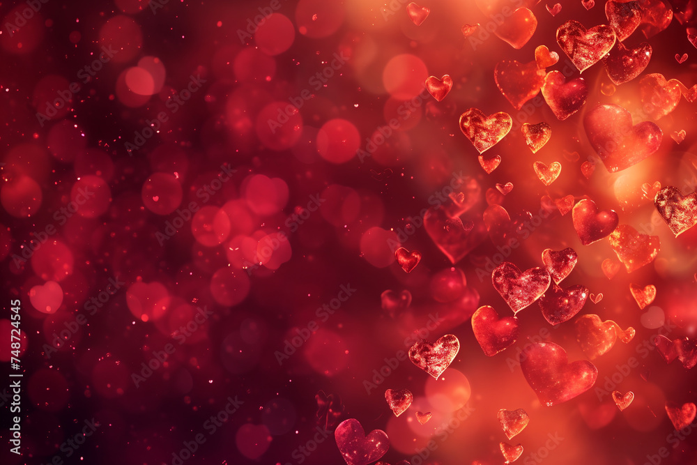 Valentine's Day Background in Radiant Red with Heart Elements. Valentine's Day Background in Radiant Red with Heart Elements.