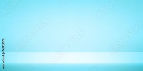 Realistic blue studio wall background. Room in the 3d. Space for selling products on the website. Vector illustration.