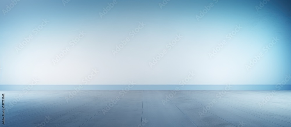 An empty room with a blue wall and floor. The room is spacious and devoid of any furniture or decorations. The wall and floor create a stark contrast with their shades of blue, An empty room with a blue wall and floor. The room is spacious and devoid of any furniture or decorations. The wall and floor create a stark contrast with their shades of blue,