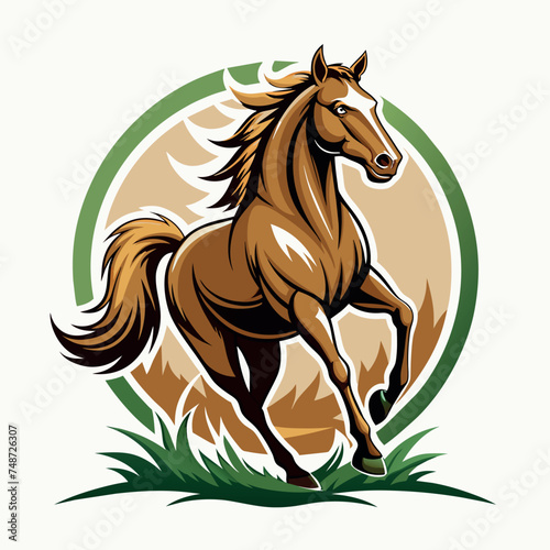elegant wild horse vector illustration 