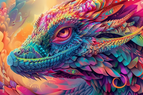 an colorful animal illustration for poster, background flyer. generated ai © Rizzz