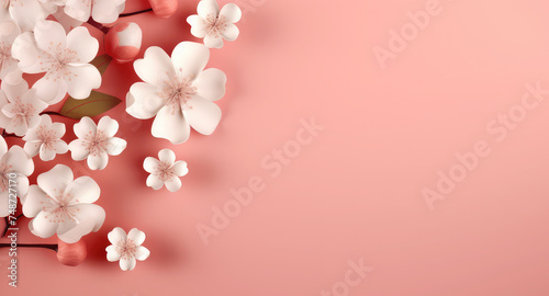 banner sakura on background. © Tidarat