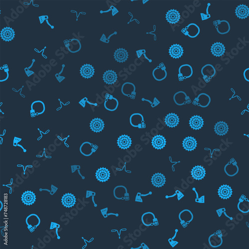 Set Bicycle brake, cassette, lock and handlebar on seamless pattern. Vector