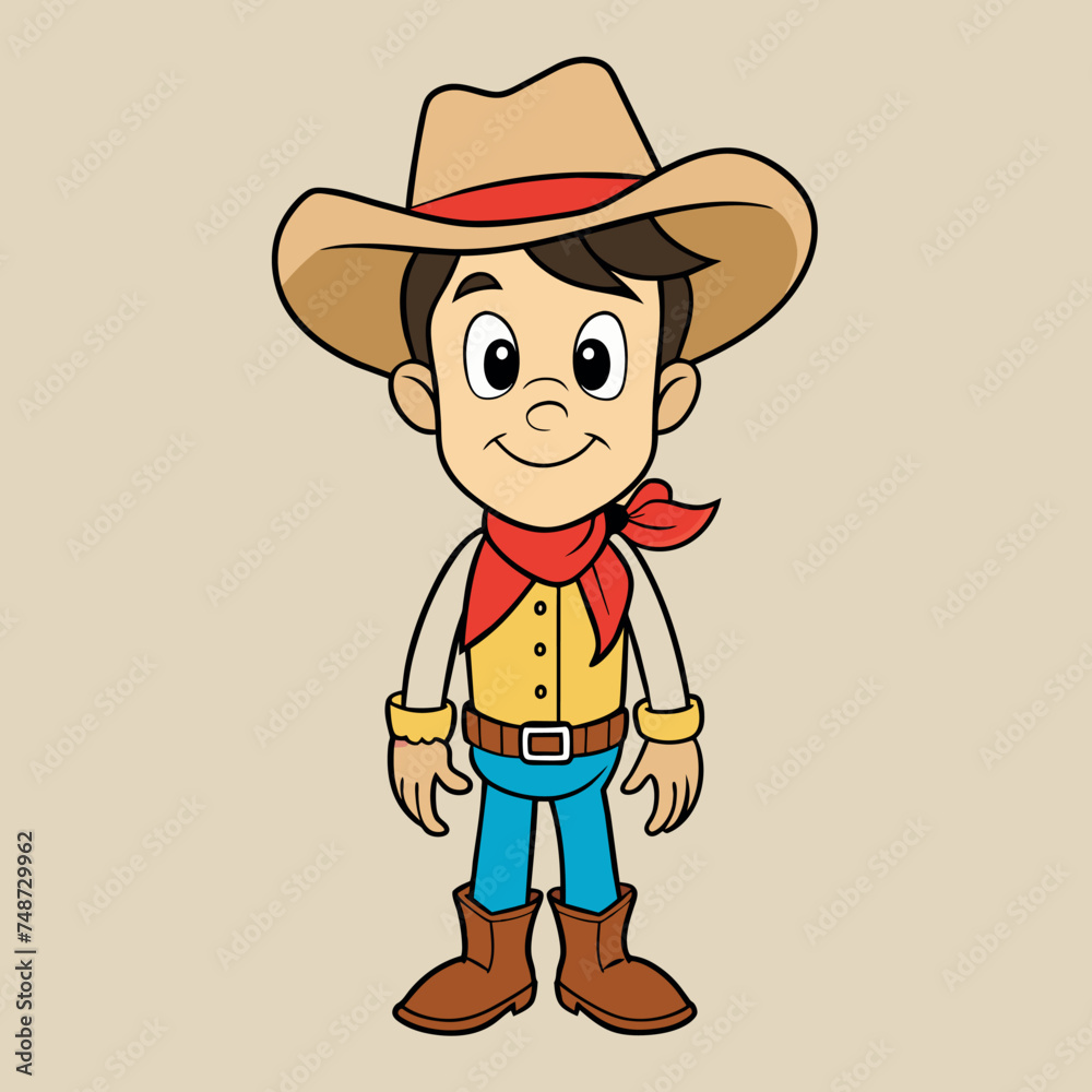 cute cowboy vector illustration  