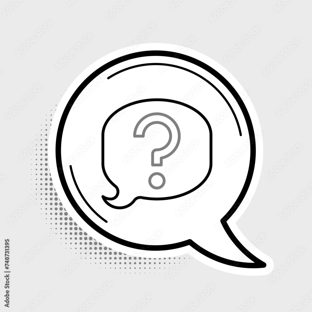 Line Speech bubble chat icon isolated on grey background. Message icon. Communication or comment chat symbol. Colorful outline concept. Vector