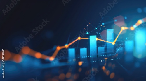financial, finance, investment, chart, graph, invest, interface, indicator, rising, stock. drawing line to calculation indicator chart and graph is tools of investment. financial finance stock. photo