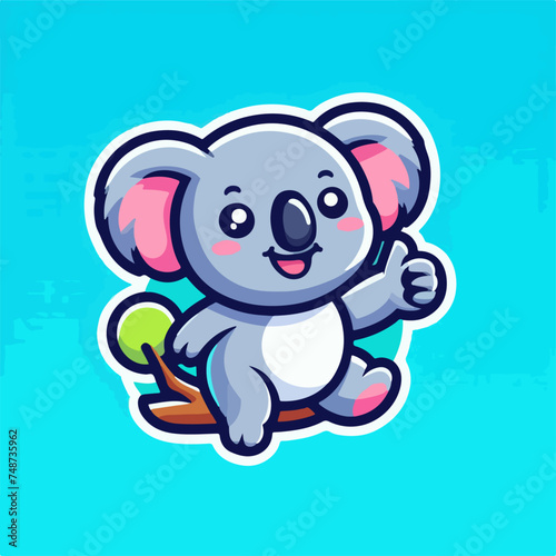 flat vector logo of koala , flat vector logo of cute koala , flat logo of koala , flat logo of cute koala , koala logo 