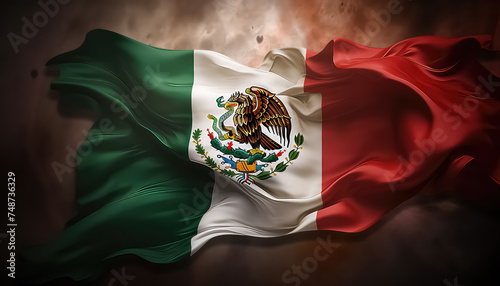 The waving flag of Mexico photo