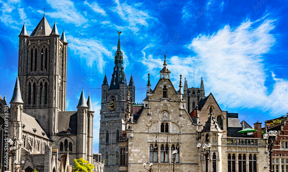 Fototapeta premium Architecture of the old town of Ghent, Belgium