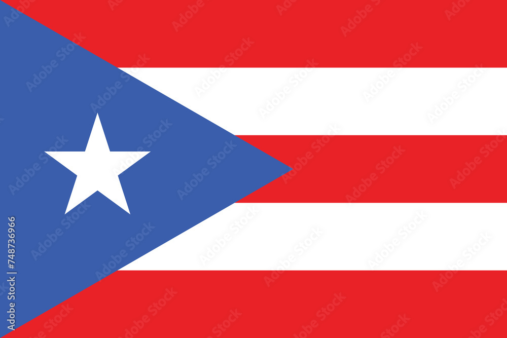 Close-up of blue, white and red national flag of country of Puerto Rico with white star. Illustration made March 1st, 2024, Zurich, Switzerland. Close-up of blue, white and red national flag of country of Puerto Rico with white star. Illustration made March 1st, 2024, Zurich, Switzerland.
