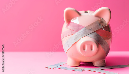 piggy bank with bandages
